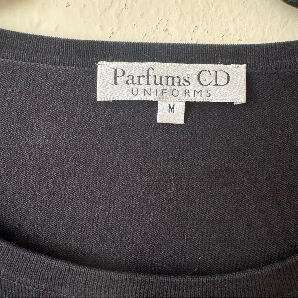 Christian Dior Parfums CD Uniform Black Silk-Cotton Sweater Medium
